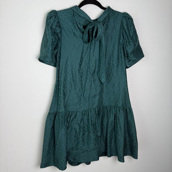 Tanya Taylor Dress 100% Silk Drop Waist Rosie Bottle Green Size XS - Picture 7 of 11